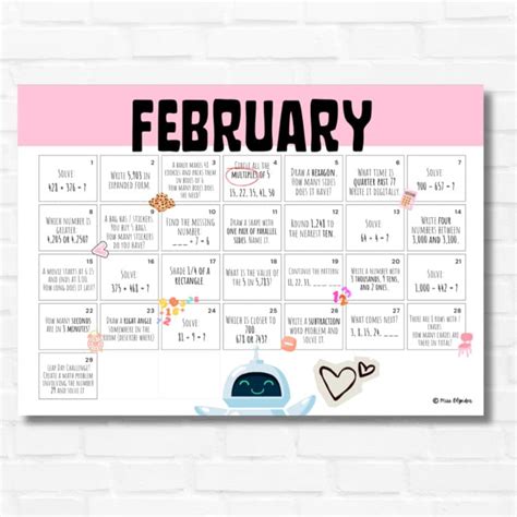 february calendar problems and solutions nctm