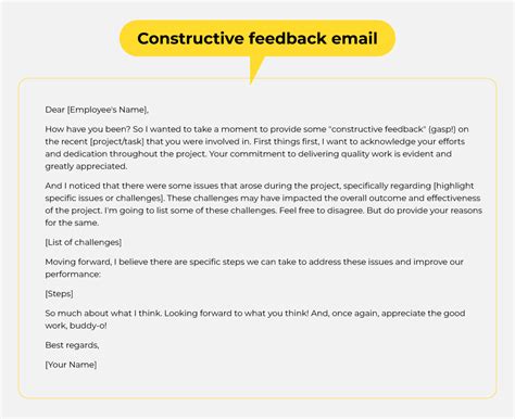 Feedback Email Sample