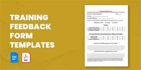 feedback form training session template