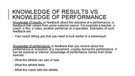 Feedback Knowledge Of Results