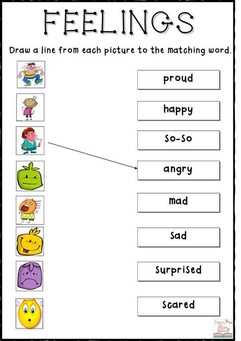 Feelings Emotions Worksheets For 2 To 5 Years 1st Grade Emotions Worksheet - 1st Grade Emotions Worksheet