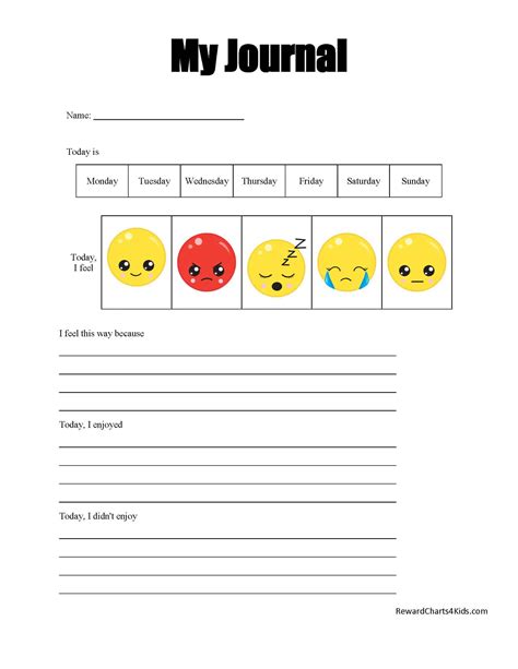 Full Download Feelings Journal Worksheet 
