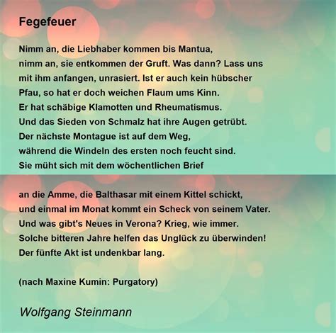 fegefeuer gedichte