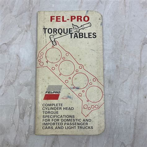 Fel Pro Torque Specs