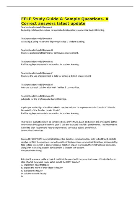 Fele Study Guide