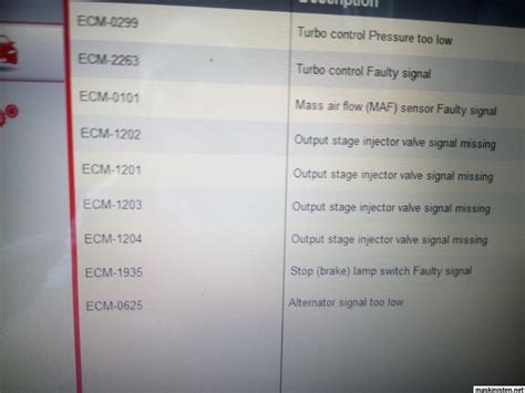 felkoder volvo v50 lista