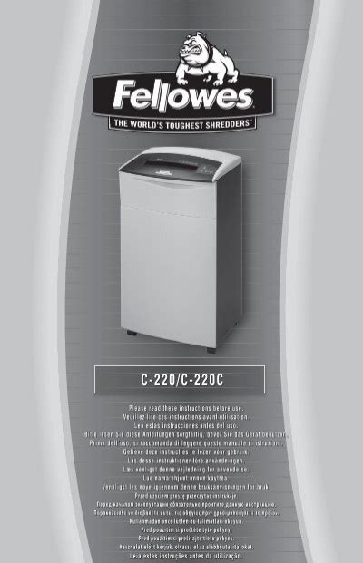 Full Download Fellowes C 220 User Guide 