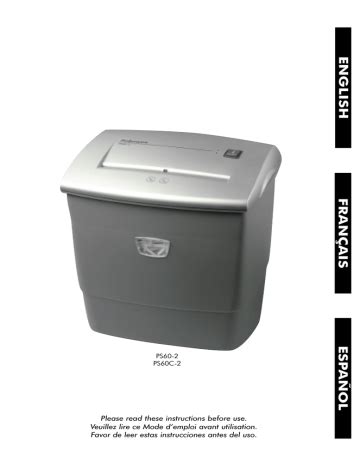 Read Online Fellowes Ps60 2 User Guide 