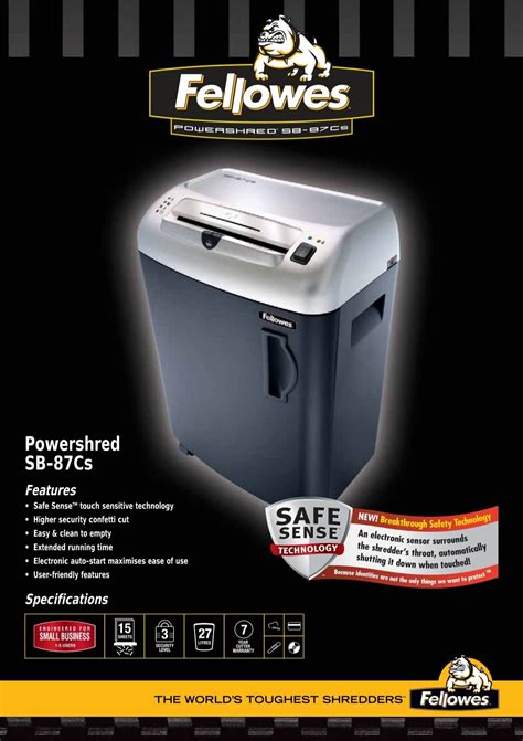 Read Online Fellowes Sb 87Cs User Guide 