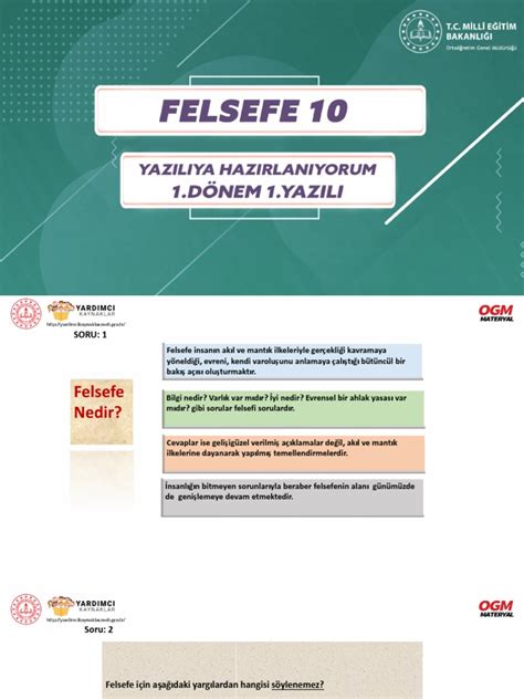 Felsefe 10 Sınıf Ders Kitabı