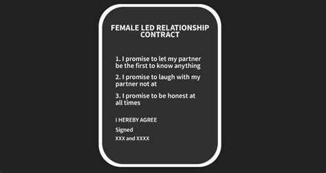 Female Led Relationship Contract