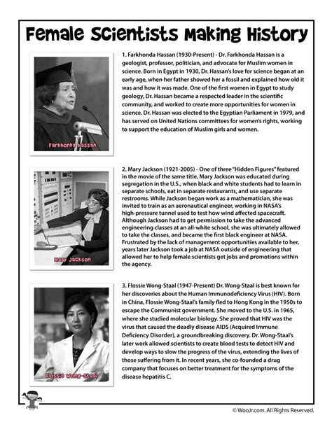 female scientist biography lesson plans