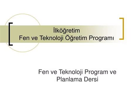 Fen öğretim Programı