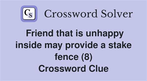 fence stake Crossword Clue Wordplays.com