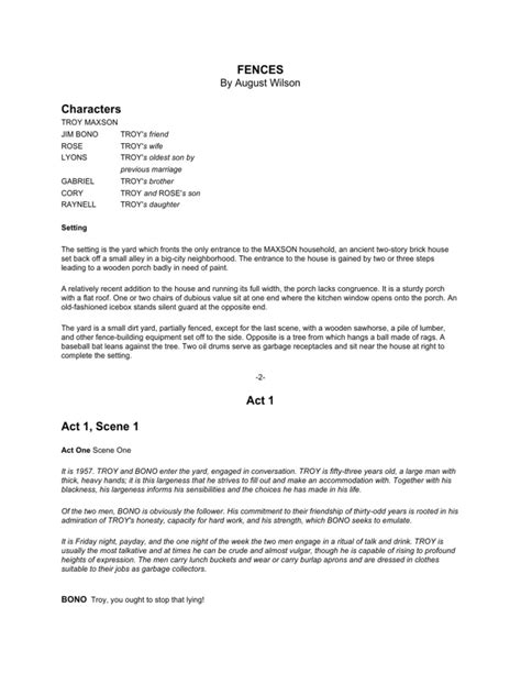 Fences Play Pdf