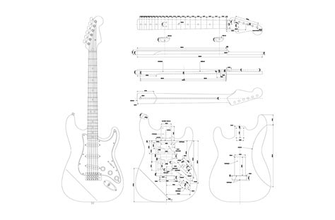 fender stratocaster body templates