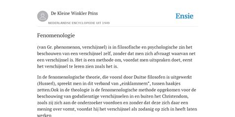 fenomenologie definitie