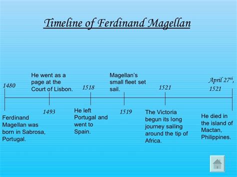 ferdinand magellan timeline of expedition