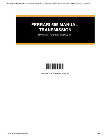 Read Online Ferrari 599 With Manual Gearbox File Type Pdf 