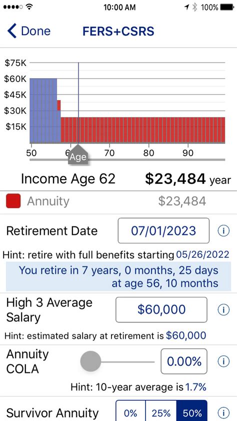 Fers Csrs Retirement Estimator 4 App Store Fers Calculator App - Fers Calculator App