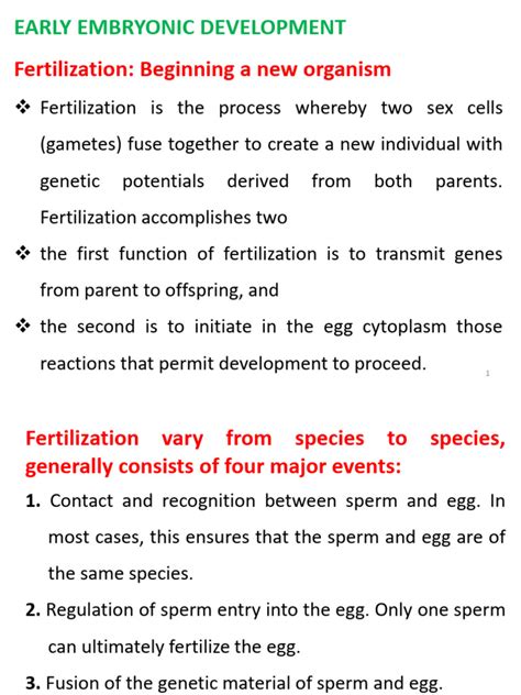 Fertilization And Development Workbook Answers