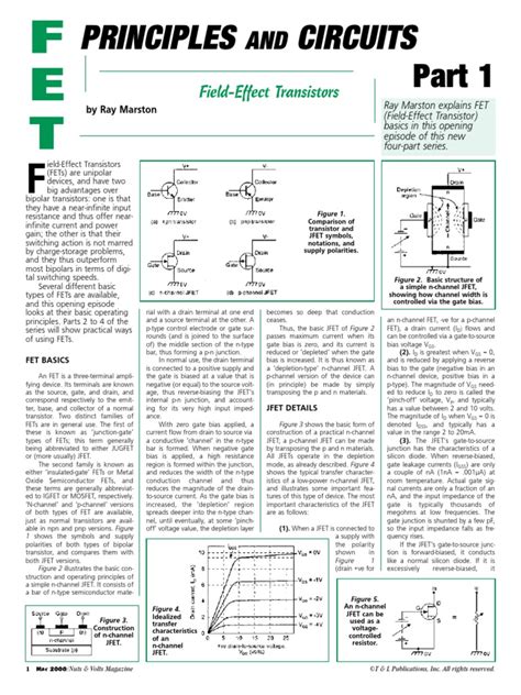 Fet Principles And Circuits Ray Marston