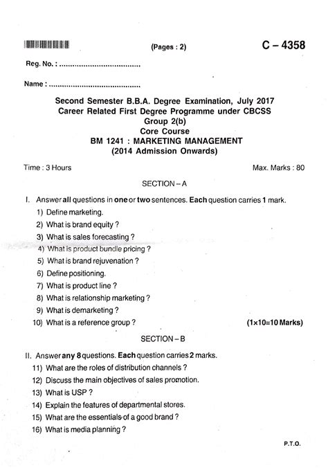 Download Fet Marketing Management Question Papers 