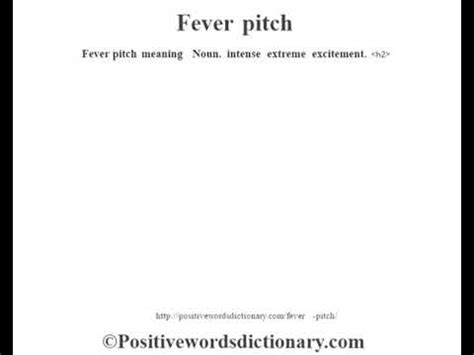Fever Pitch Definition
