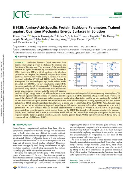 ff19SB: Amino-Acid-Specific Protein Backbone …