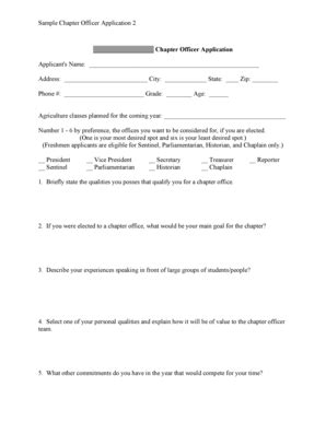 Read Online Ffa National Chapter Application 