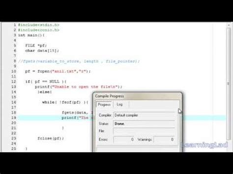 fgets Function C Programming Language Video Tutorial - YouTube