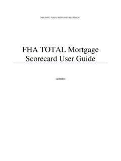 fha total mortgage scorecard user guide hud