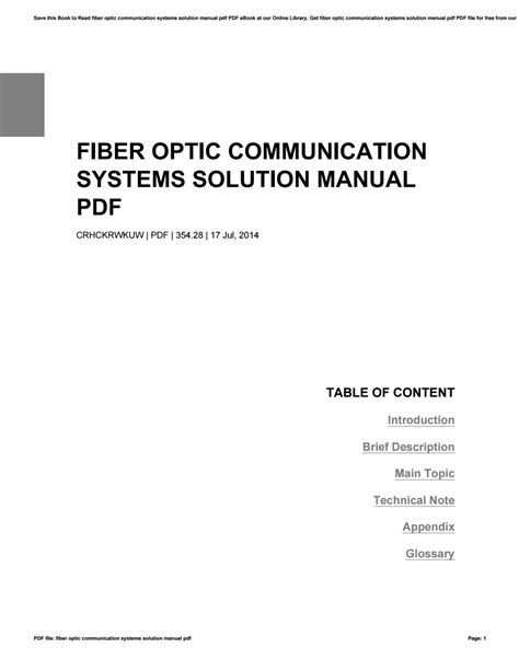 Read Fiber Optic Communication Systems Solution Manual Pdf 