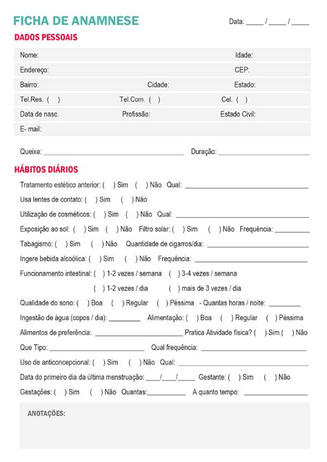 Fichas De Anamnese