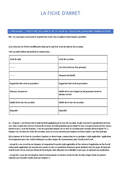 Fiche D Arret