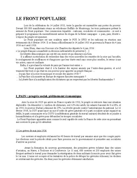 Fiche S Front Populaire