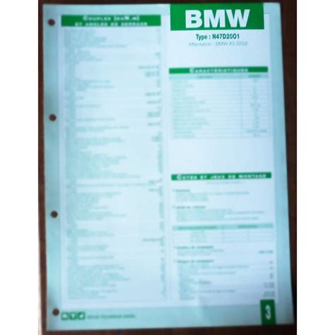 Fiche Technique Auto Bmw