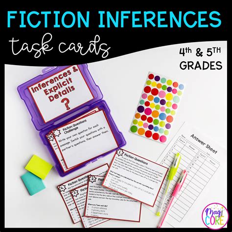 Fiction Inferences Task Cards 4th Amp 5th Grade Inference Task Cards 5th Grade - Inference Task Cards 5th Grade