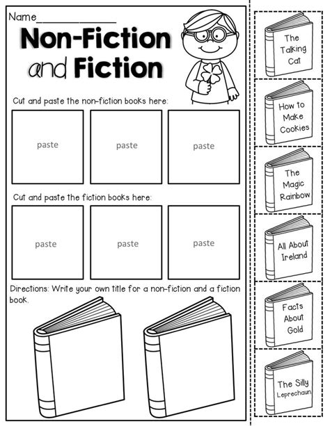 Fiction Or Nonfiction Cut And Paste Worksheet Teach Fiction Vs Nonfiction Worksheet 1st Grade - Fiction Vs.nonfiction Worksheet 1st Grade