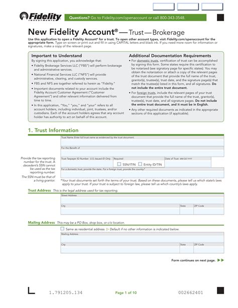 Fidelity Trust Account Pdf