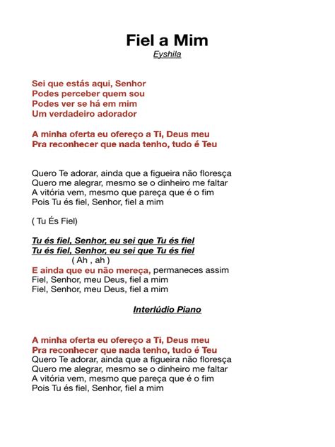Fiel A Mim Letra