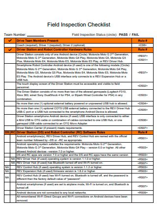 field inspection checklist ny