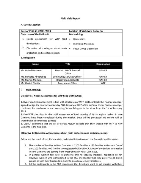 Field Visit Report