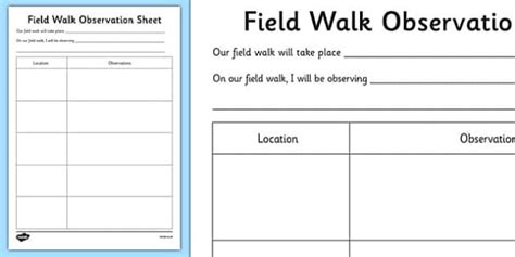 Field Walk Observation Sheet Teacher Made Twinkl Nature Walk Observation Sheet - Nature Walk Observation Sheet