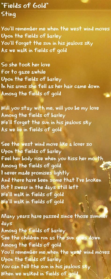 Fields Of Gold Lyrics