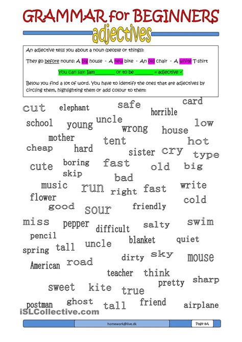 Fifth Grade 5th Grade Adjectives Worksheets For Grade Nouns Worksheet Fifth Grade - Nouns Worksheet Fifth Grade