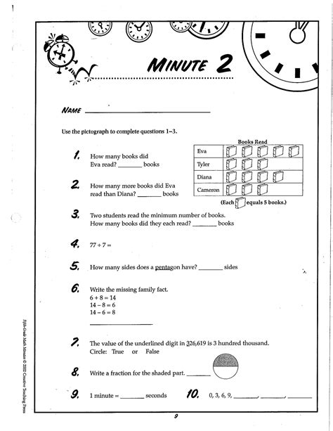 Fifth Grade Math Minutes Answer Key