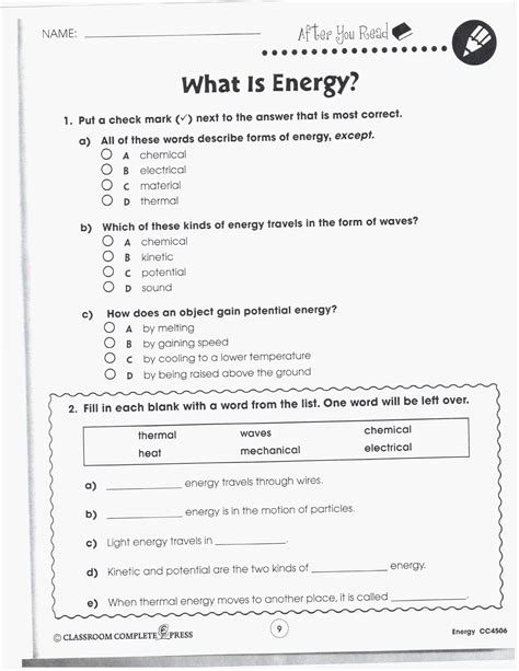 Fifth Grade Science Worksheets Amp Free Printables Education Science Packets - Science Packets