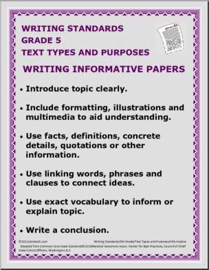 Fifth Grade Writing Standards As Specified By The 5th Grade Writing Standards - 5th Grade Writing Standards