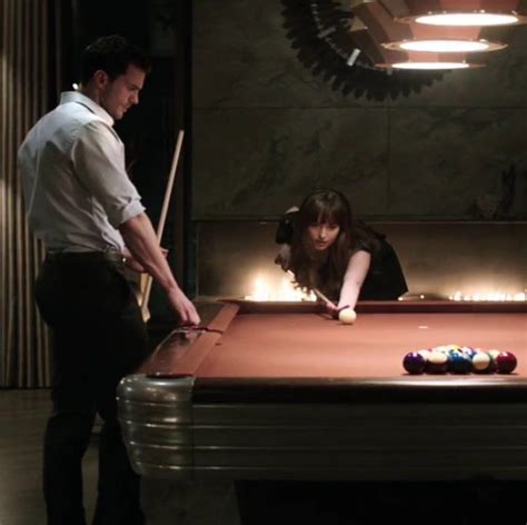 Fifty shades of grey pool table scene